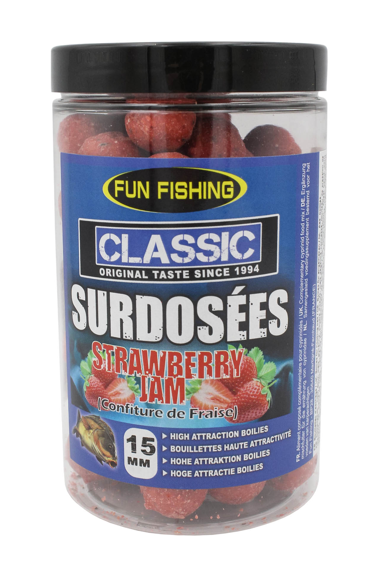 Бойлы Fun Fishing Classic Strawberry Jam насадочные 15мм 240г - фото 1
