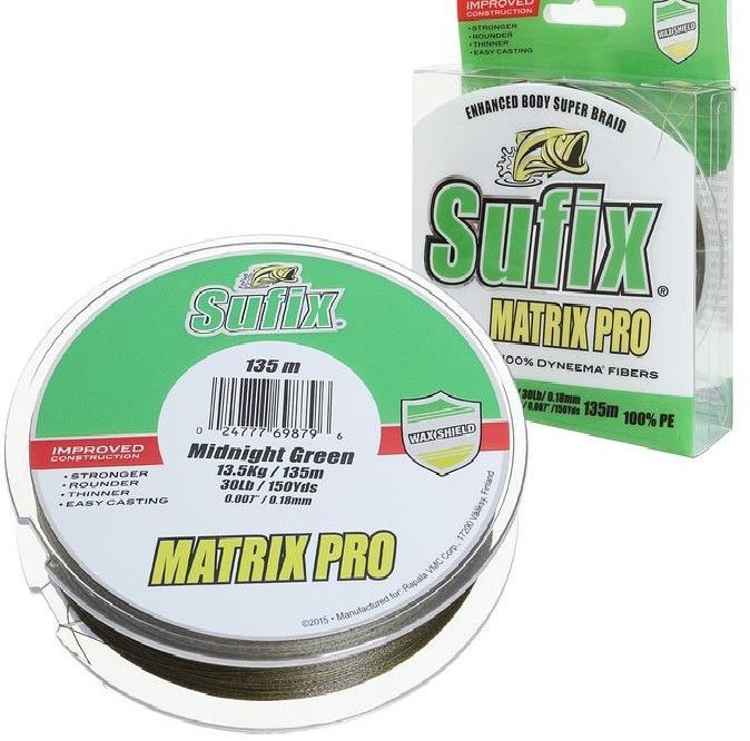 Шнур Sufix Matrix pro green 135м 0,15мм - фото 1