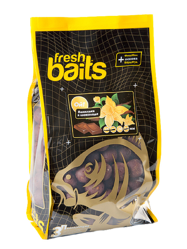 Бойлы Fresh Baits Ой! Ванилька в шоколаде 15мм 1кг - фото 1