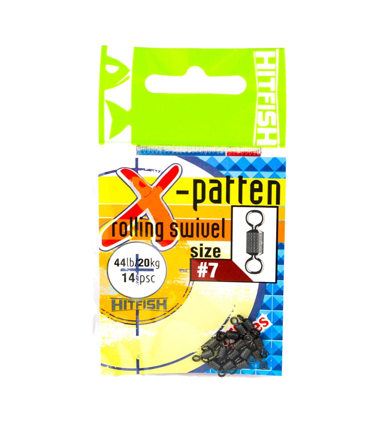 МП Вертлюг HITFISH X-Patten Rolling Swivel #07 (44lb/20kg) (14 шт/уп) - фото 1