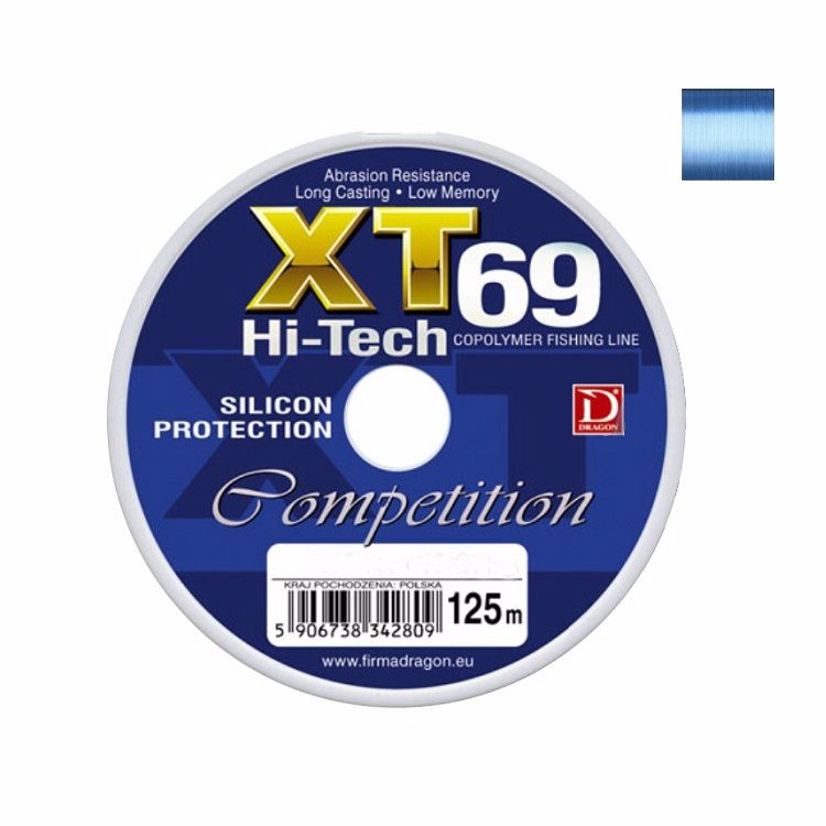 МП Леска DRAGON XT69 Hi-Tech COMPETITION 125 m 0.16 mm/3.70 kg Синяя - фото 1