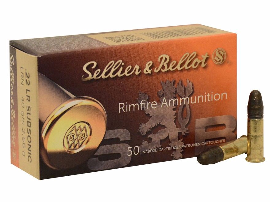 Патрон 22 LR Sellier&Bellot 2,56г Subsonic LRN (50шт) - фото 1