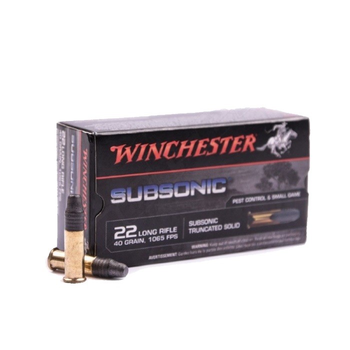Патрон 22 LR Winchester Subsonic trancated solid 2,59г (50шт)