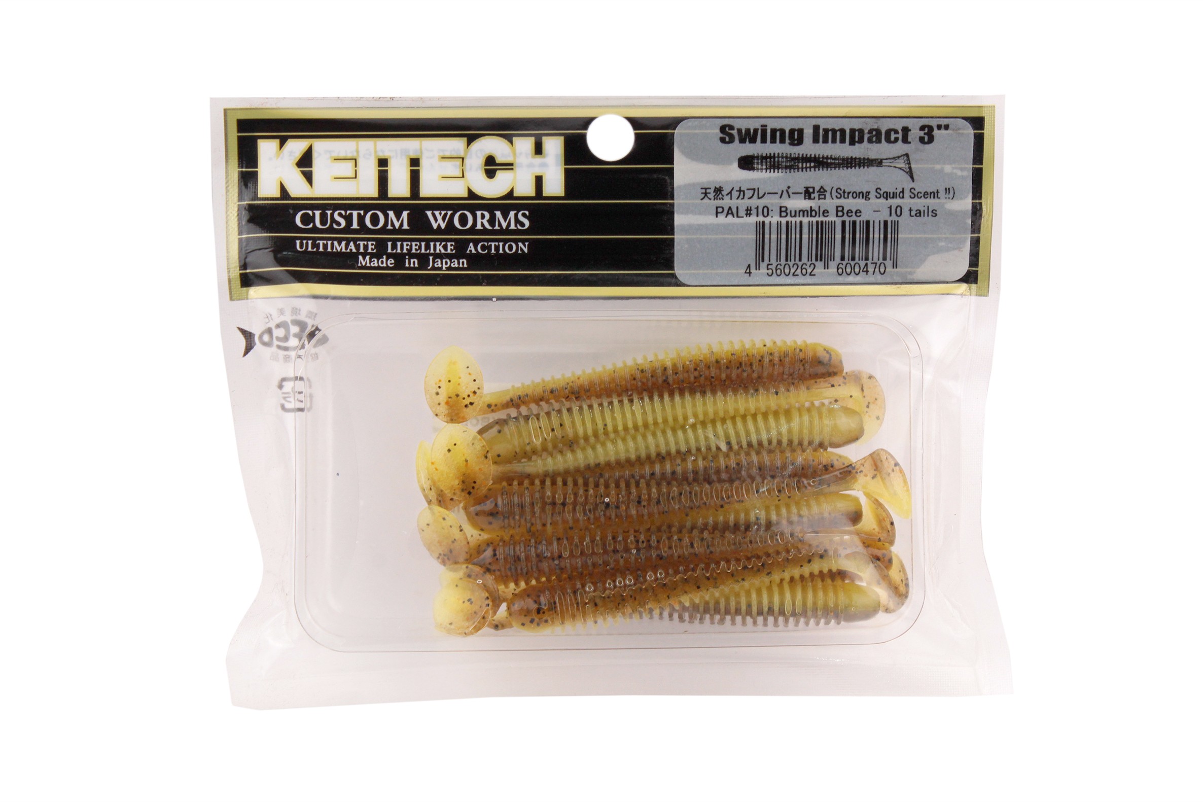 Приманка Keitech виброхвост Swing impact 3" Pal 10 bumble bee - фото 1