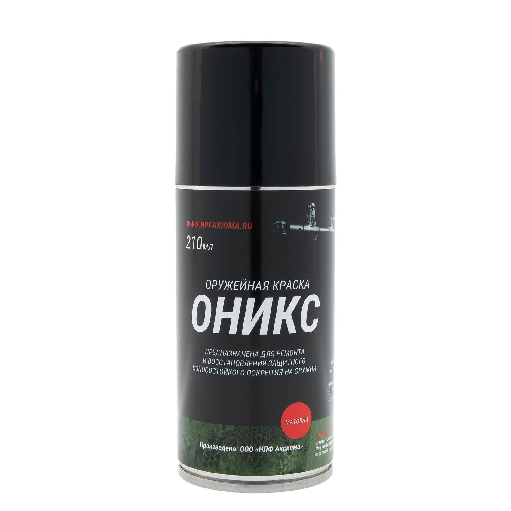 МП Краска Axioma "Оникс" оружейная, термополимерная глянцевая, аэрозоль 400мл - фото 1