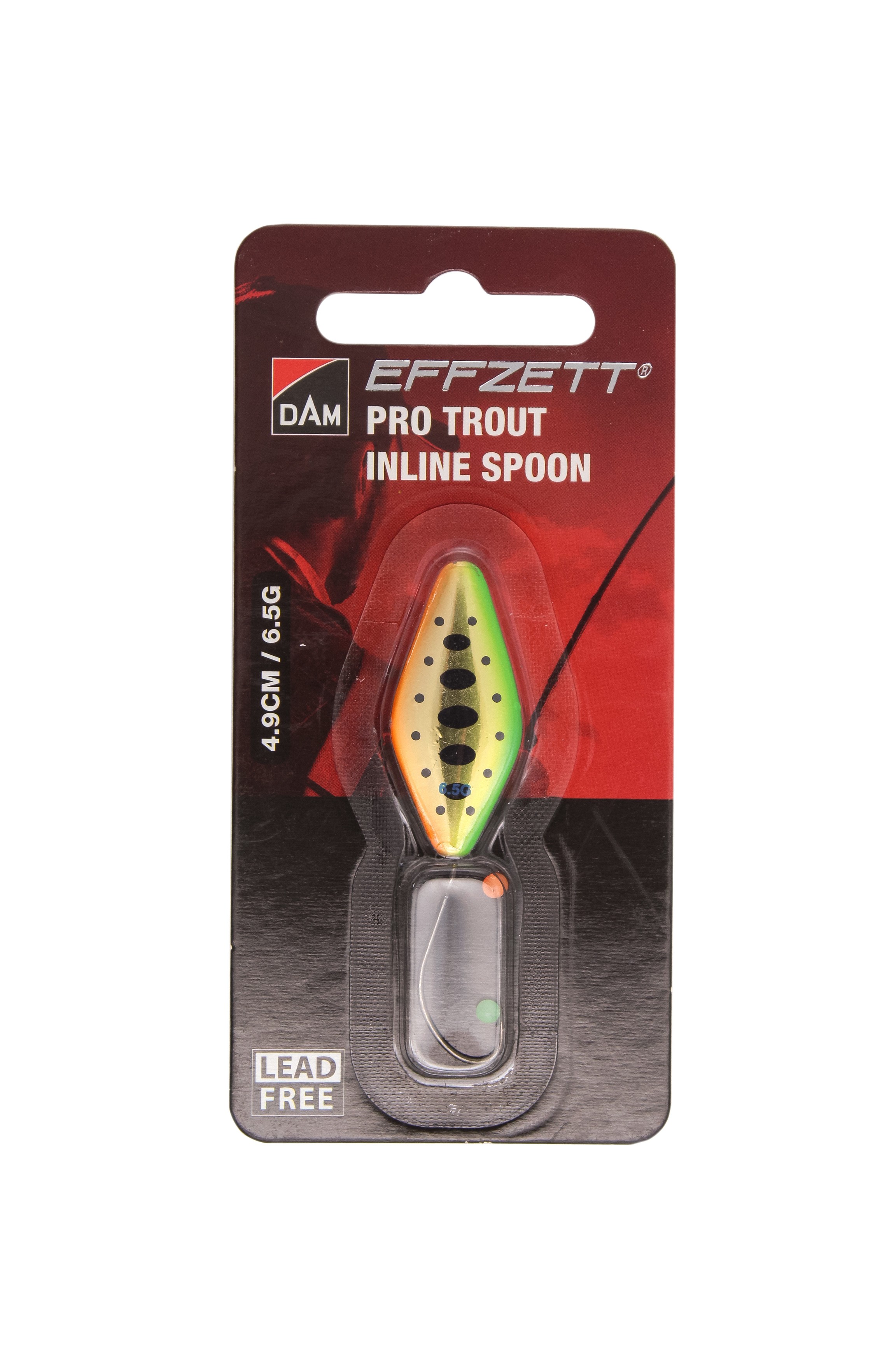 Блесна DAM Effzett Pro trout inline spoon 4,9см 6,5гр  green orange smolt - фото 1
