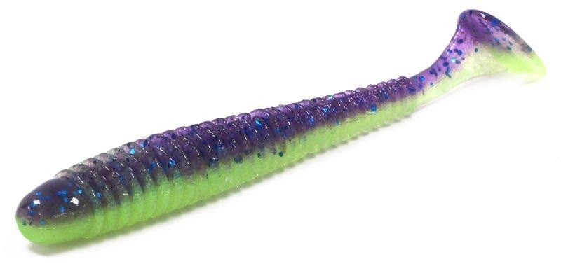 Приманка Keitech виброхвост Swing impact 4" Pal 06 Violet lime belly - фото 1