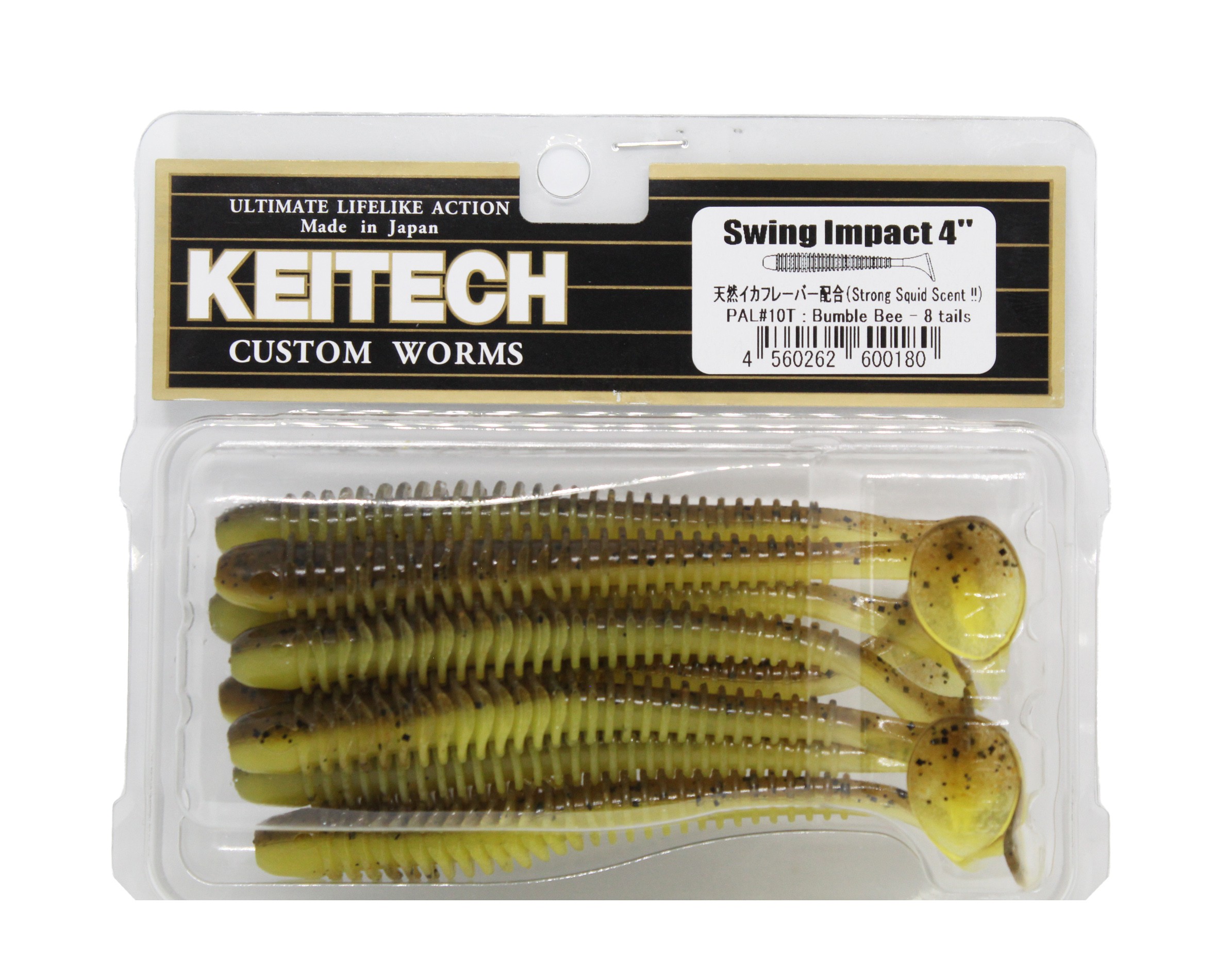 МП Приманка Keitech виброхвост Swing impact 4" PAL10 Bumble bee - фото 1