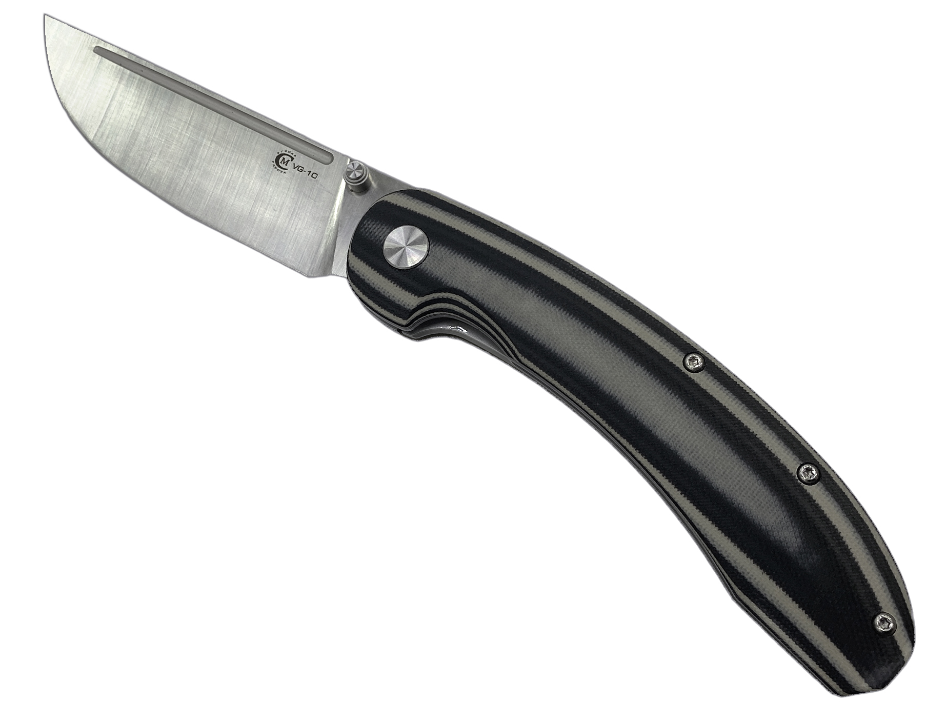 Нож ИП СЕМИНА Тунгус сталь VG10 рукоятка G10 черно-серая складной - фото 1