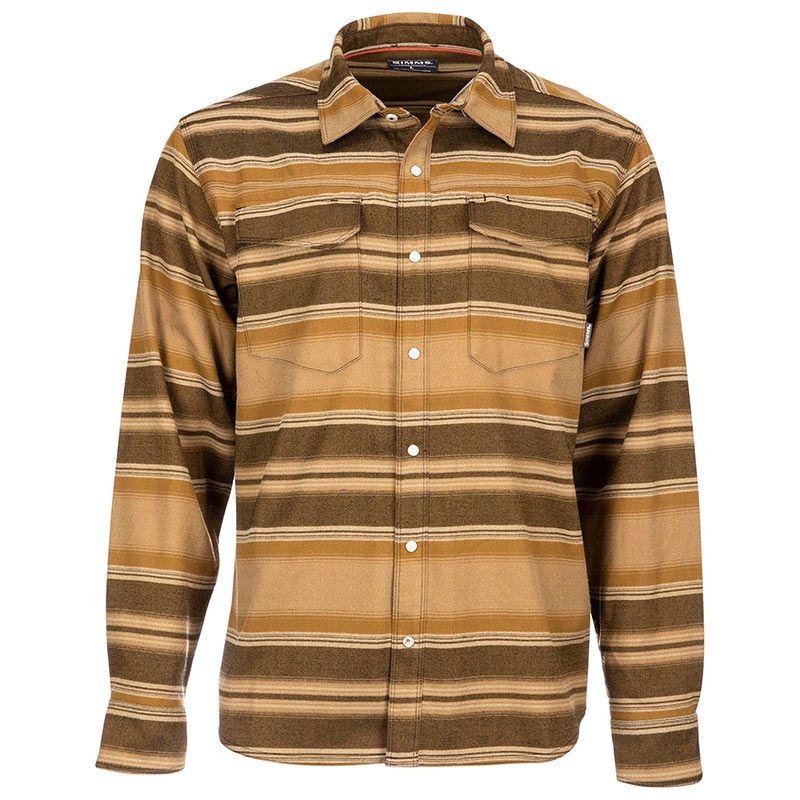 Рубашка Simms Gallatin Flannel LS Shirt Dark Bronze Stripe  - фото 1