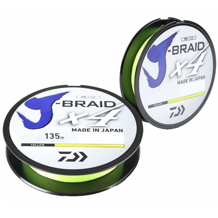 Шнур Daiwa J-Braid X4 0,13мм 135м Yellow - фото 1