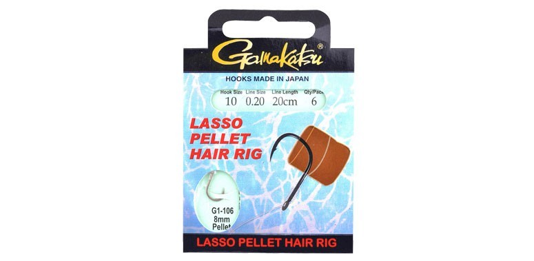 Крючок Gamakatsu с поводком Booklet Lasso Hair G1-106 №10 0.20мм 20см - фото 1