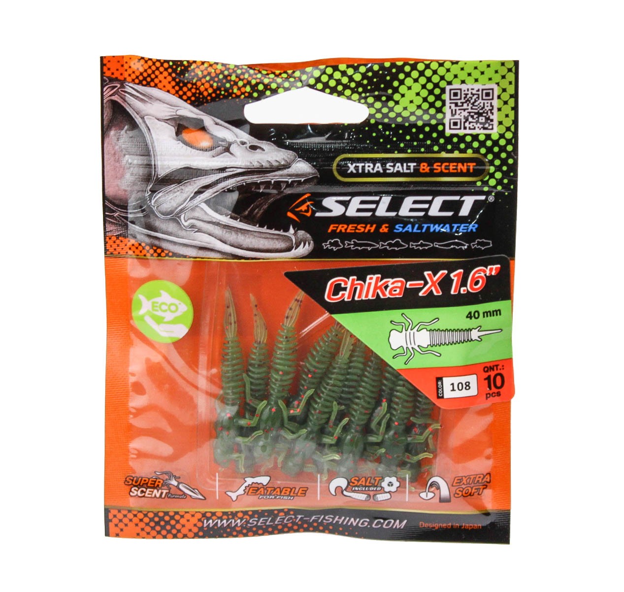 Приманка Select Chika-X 1.6" цв. 108 уп 10шт - фото 1