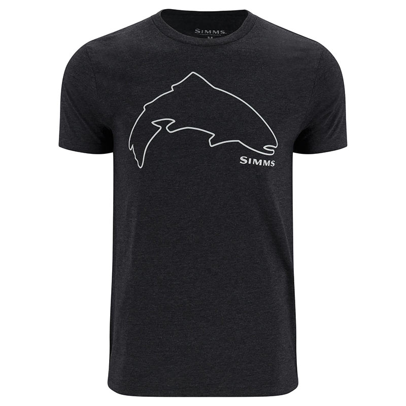 Футболка Simms Trout Outline T-Shirt Dark Gunmetal Heather  - фото 1