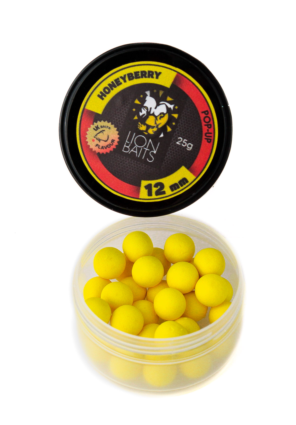 Бойлы Lion Baits pop-up HoneyBerry банка 12мм 25гр - фото 1