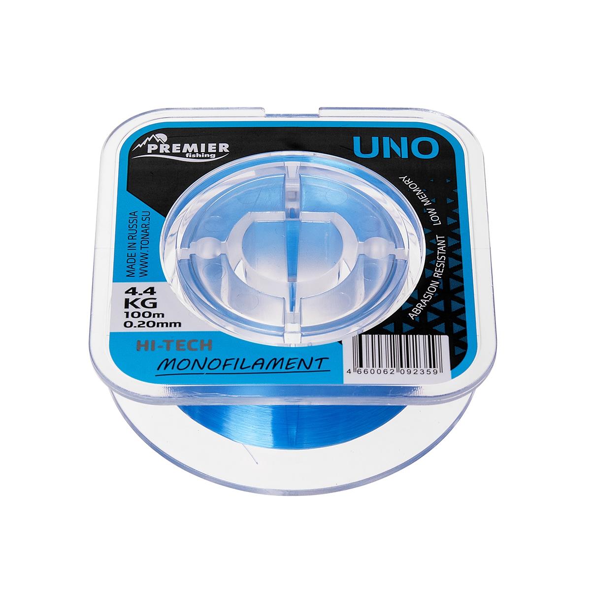 МП Леска UNO 0,20mm/100m Blue Nylon (PR-U-B-020-100) Premier Fishing - фото 1