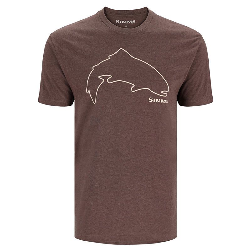 Футболка Simms Trout Outline T- Brown Heather  - фото 1