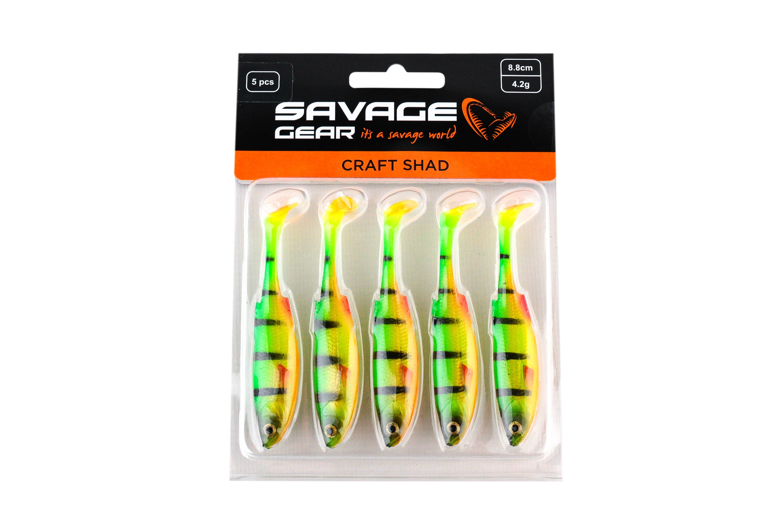 Приманка Savage Gear Craft shad 8,8см 4,2гр firetiger уп.5шт - фото 1