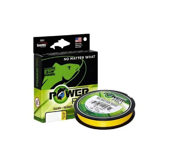 МП Плетеный шнур PowerPro  135m 0.13mm 8kg Hi-Vis Yellow - фото 1