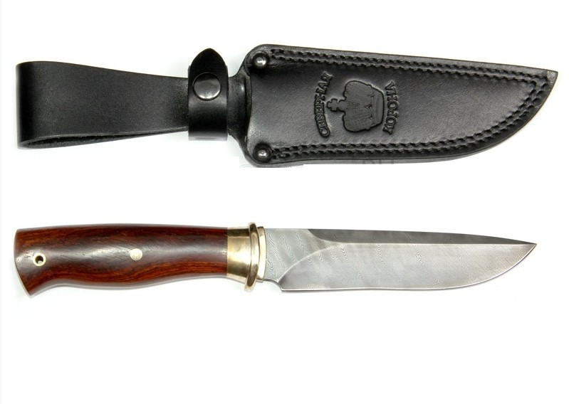 Нож Северная Корона Барс дамасская сталь граб - фото 1