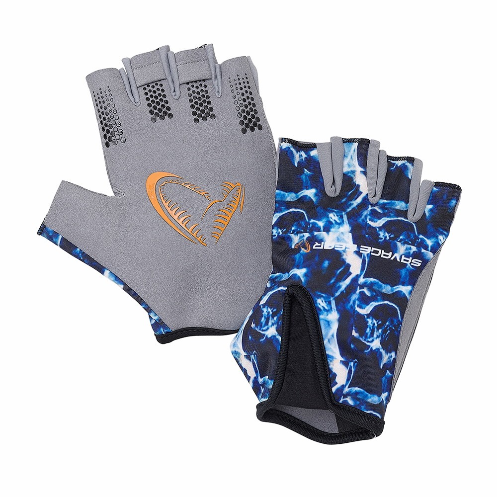 Перчатки Savage Gear Marine Half Glove Sea blue - фото 1