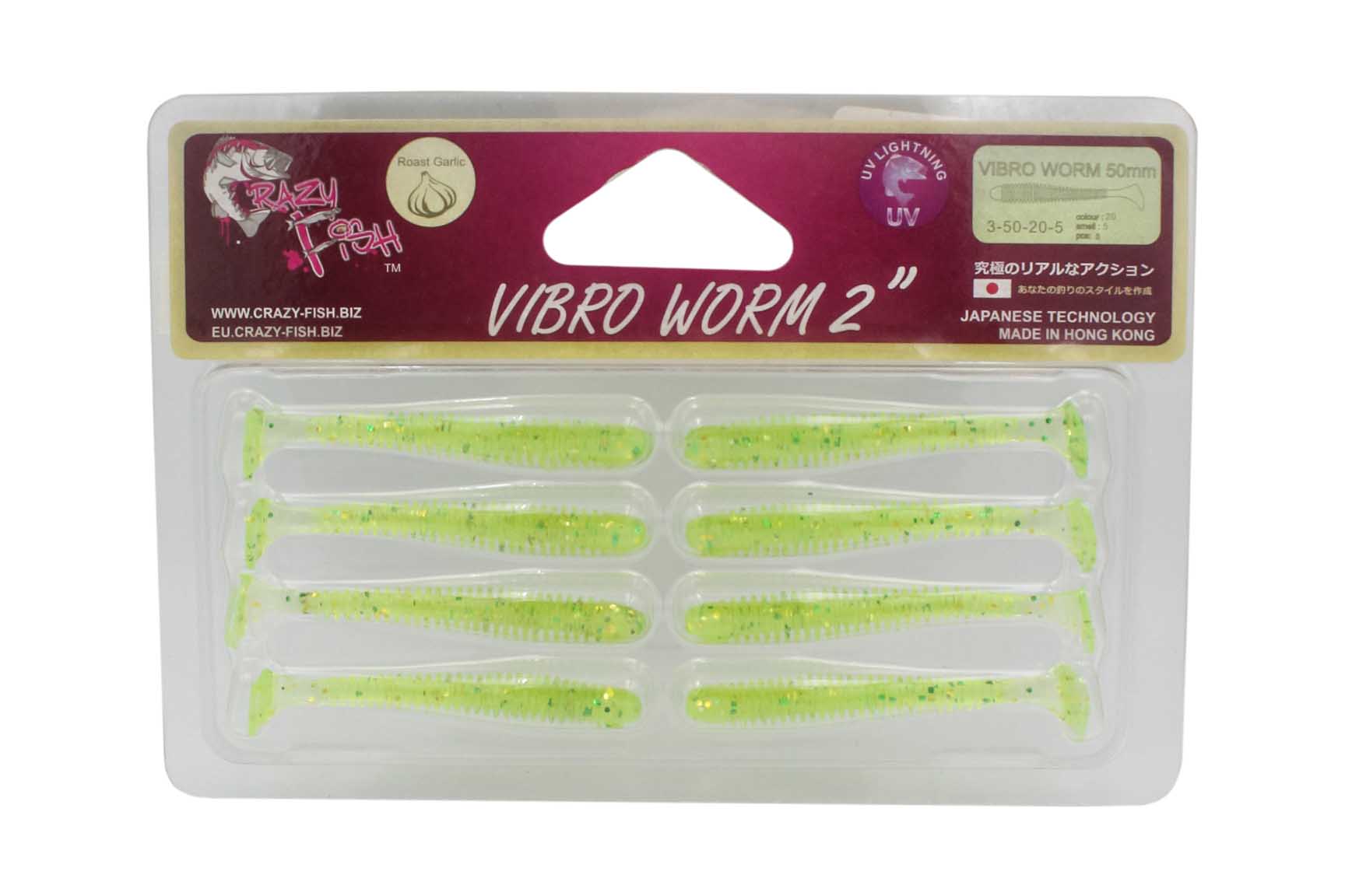 Приманка Crazy Fish Vibro worm 3-50-20-5 - фото 1