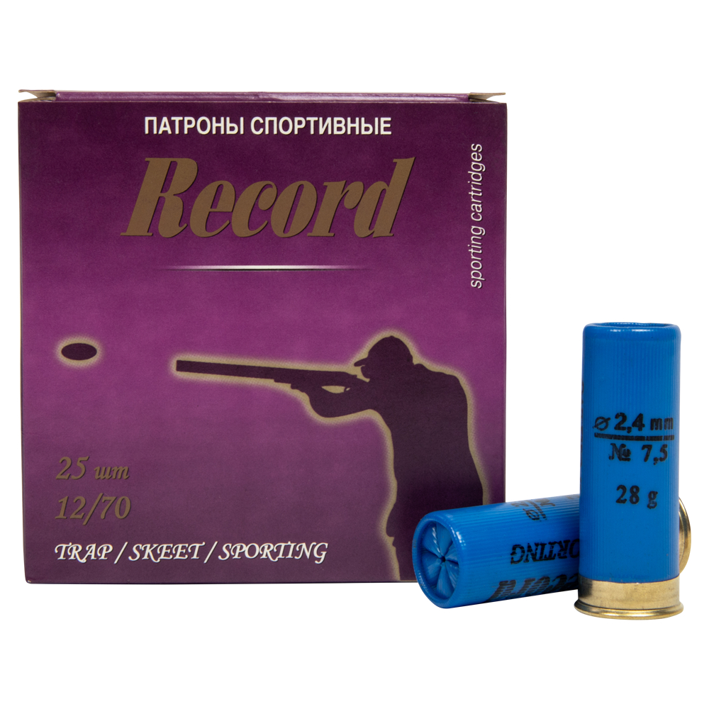 Патрон 12х70 Рекорд Спорт 7,5 28гр - фото 1