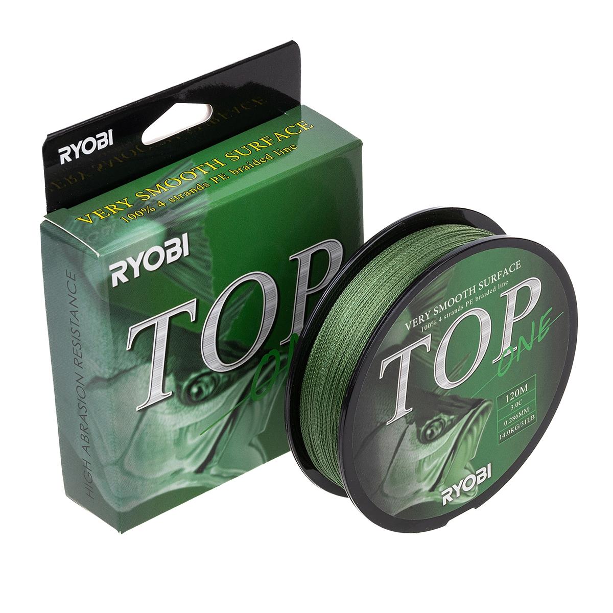 МП Шнур TOP PE4X-120M 3,0/d-0.286mm Dark green Ryobi - фото 1