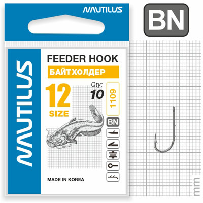 Крючок Nautilus Sting Feeder Байтхолдер S-1109BN № 12 - фото 1