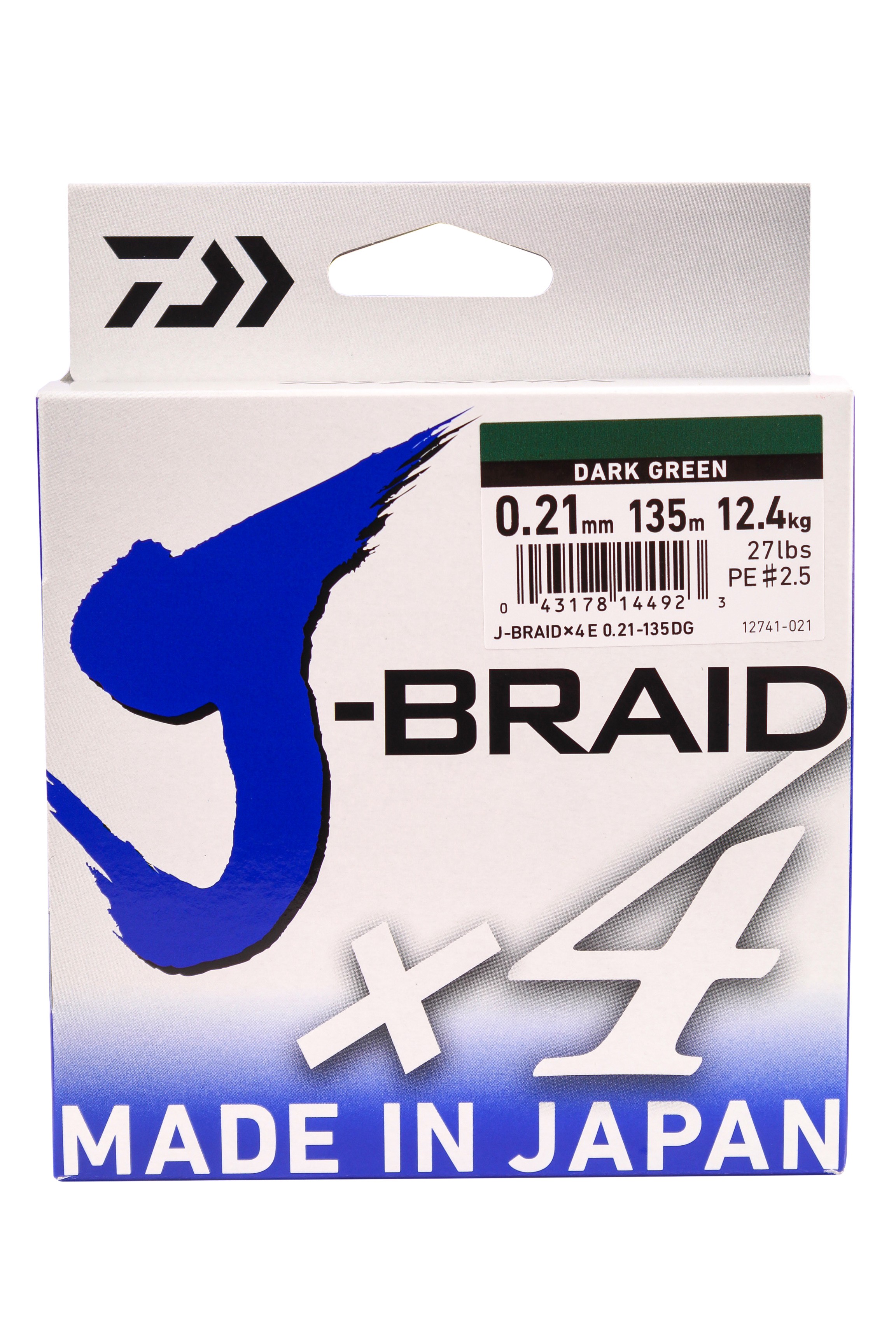 МП Шнур DAIWA J-BRAID X4E 0.21MM-135M D.-GR. - фото 1