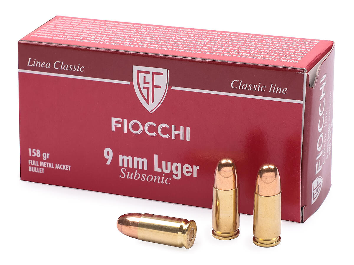 Патрон 9х19Luger Fiocchi 10,2 Subsonic FMJ - фото 1