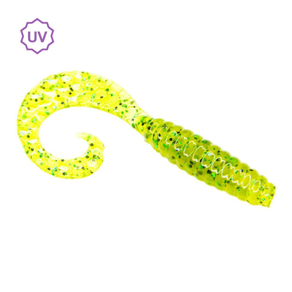 Приманка ESOX Twirly Grub 2" 51мм цв.FK037 Swamp Green уп.8шт - фото 1