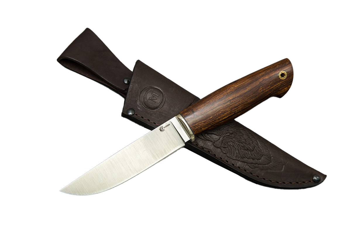 Нож ИП СЕМИНА Ястреб ст.М398 мельхиор айронвуд - фото 1