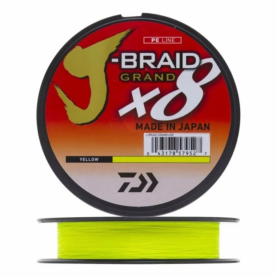 Шнур Daiwa J-Braid Grand X8 0,20мм-135M yellow - фото 1