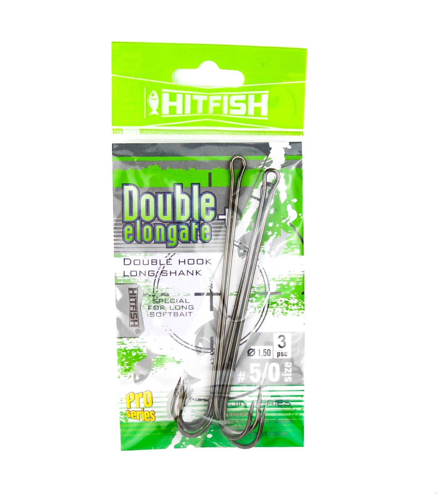 МП Двойник HITFISH DOUBLE ELONGATE + hook with long shank  #5/0 (95 мм) (3 штуп) - фото 1