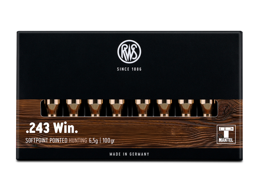 Патрон 243 Win RWS Teilmantel Spitz Soft Point 6,5г 1/20 - фото 1