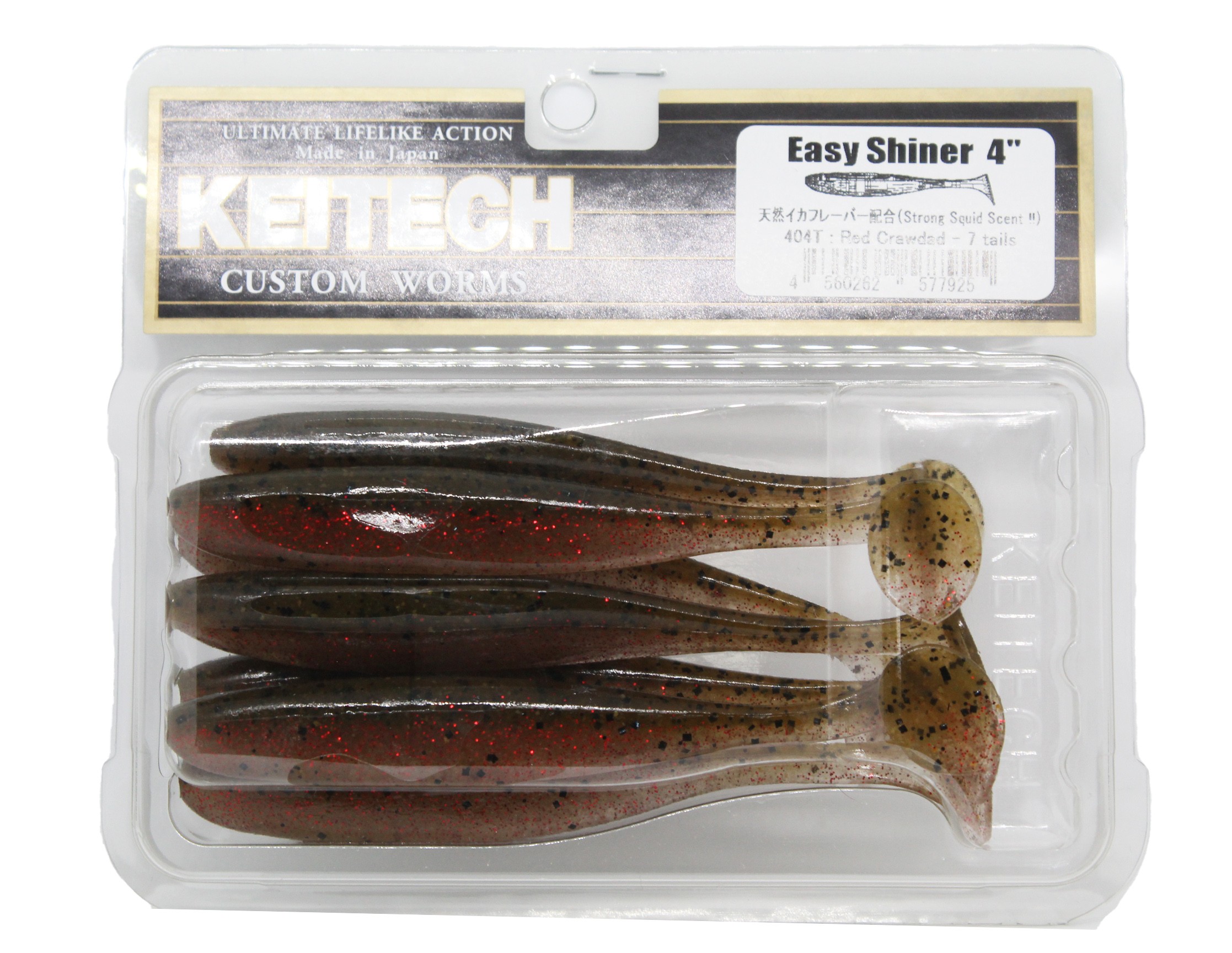 Приманка Keitech виброхвост Easy shiner 4&quot; 404 red crawdad 7шт. - фото 1