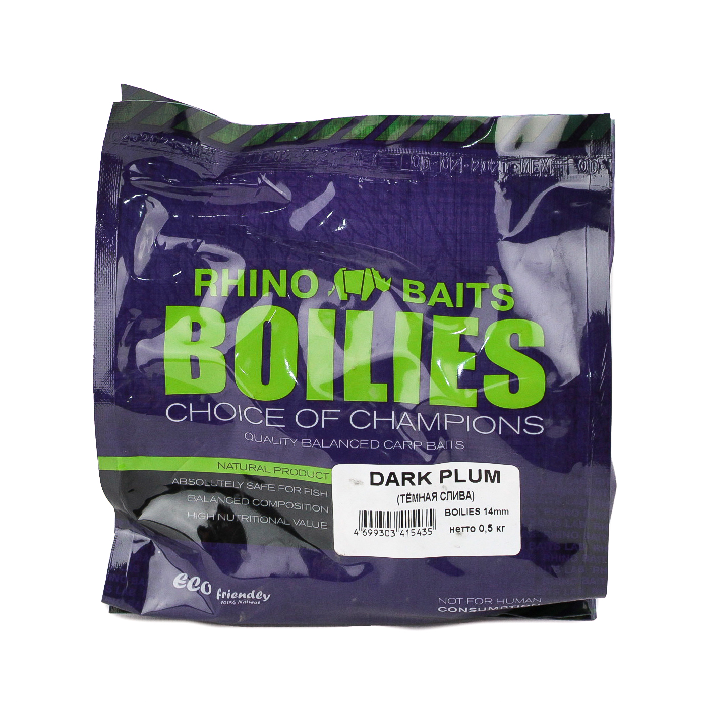 Бойлы Rhino Baits Dark Plum темная слива 14мм 500гр - фото 1