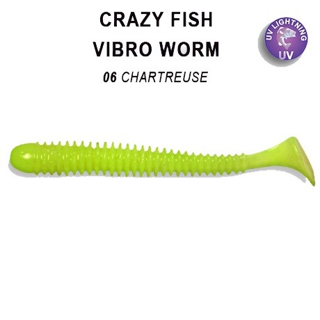 Приманка Crazy Fish Vibro worm 3-50-6-3 - фото 1