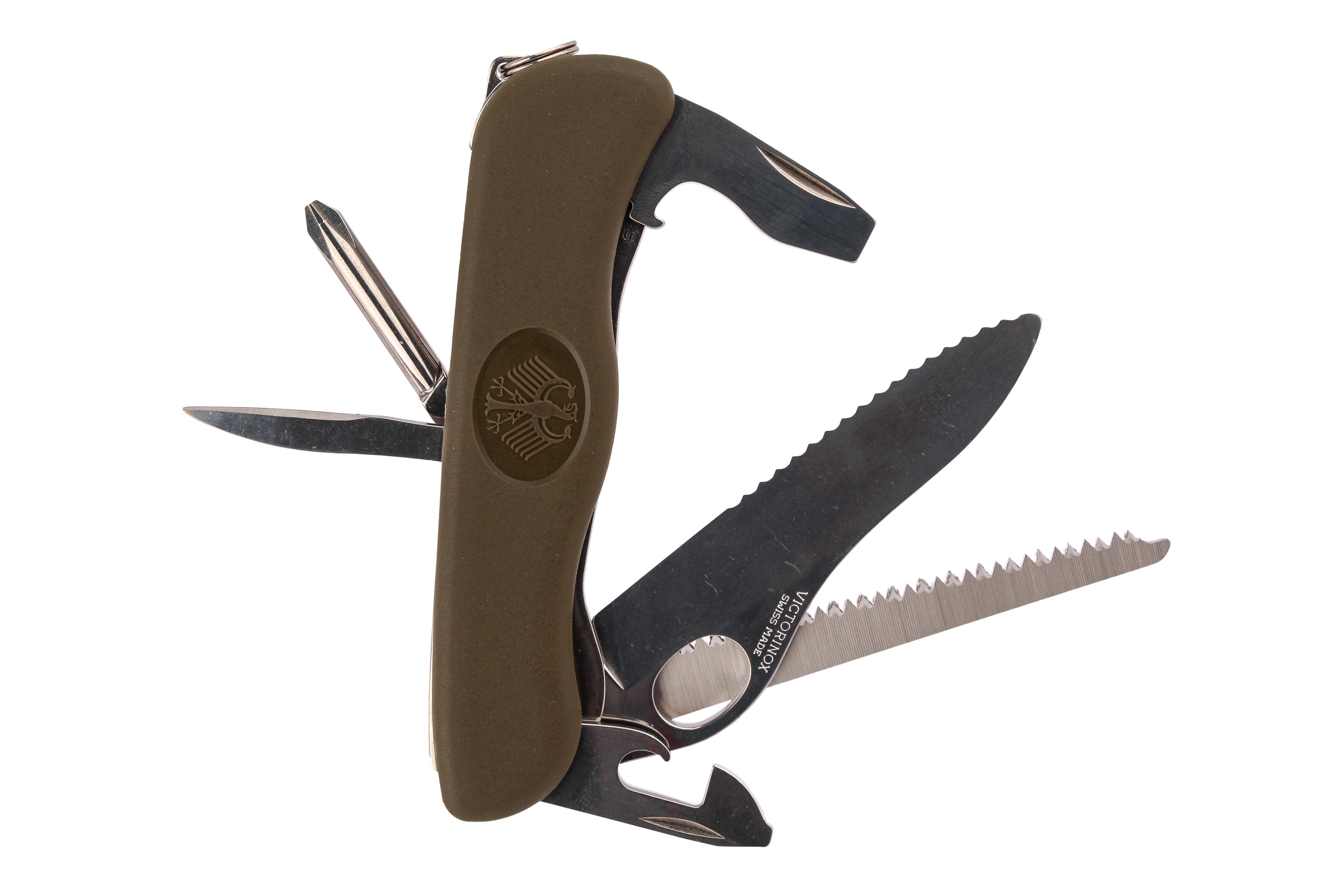 МП Нож перочинный Victorinox Military 111мм 11 функций зеленый - фото 1