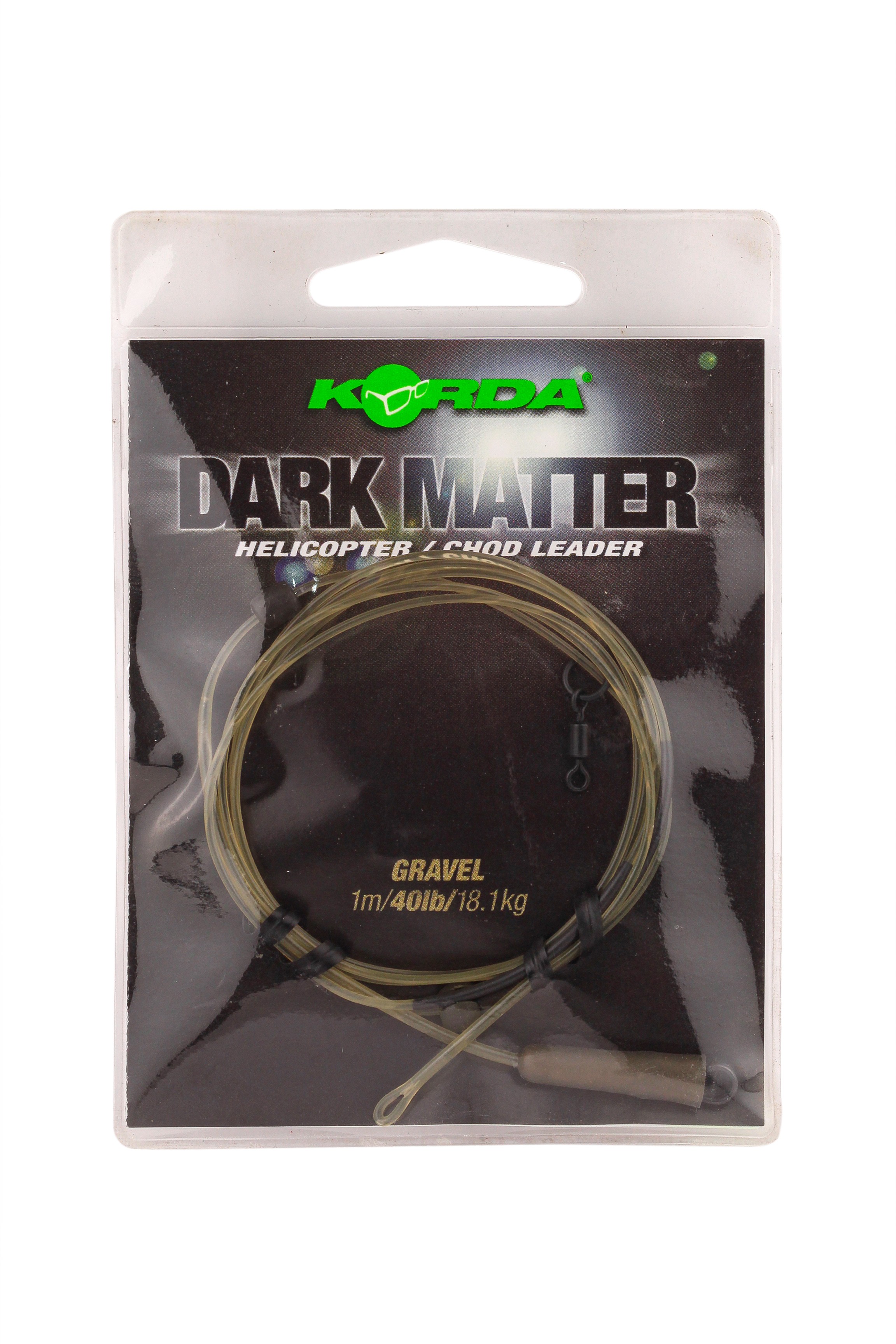 Поводок Korda Dark matter leader heli gravel 1м 40lb - фото 1