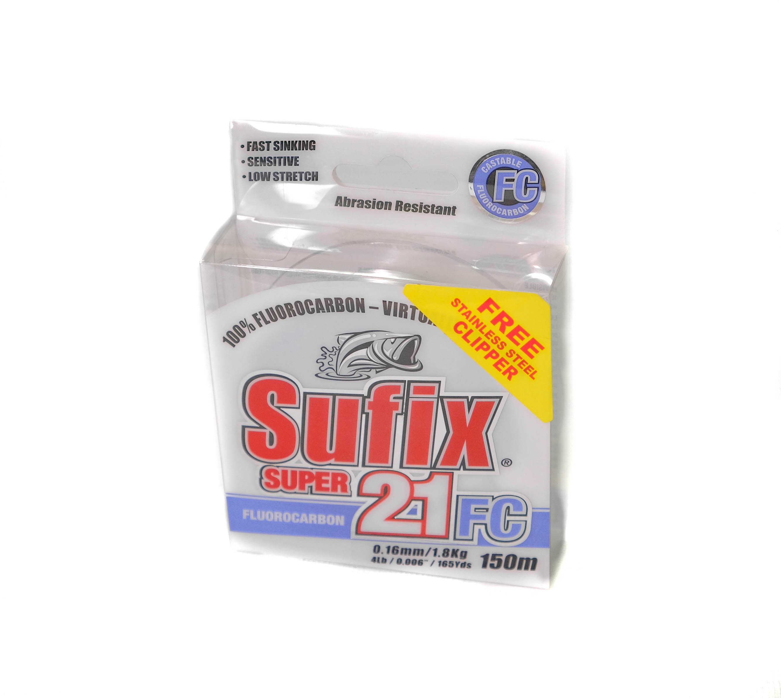 Леска Sufix super 21 fluorocarbon 150м 0,16мм 1,8к RCDMC