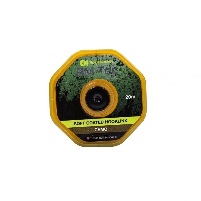 Поводковый материал Ridge Monkey RM-Tec soft coated hooklink 35lb 20м camo - фото 1