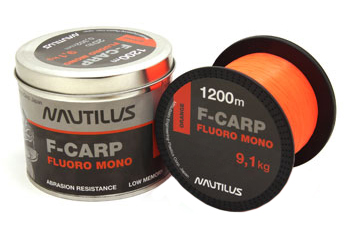 Леска Nautilus F- Carp Fluoro Mono 0.286мм 1200м Orange - фото 1