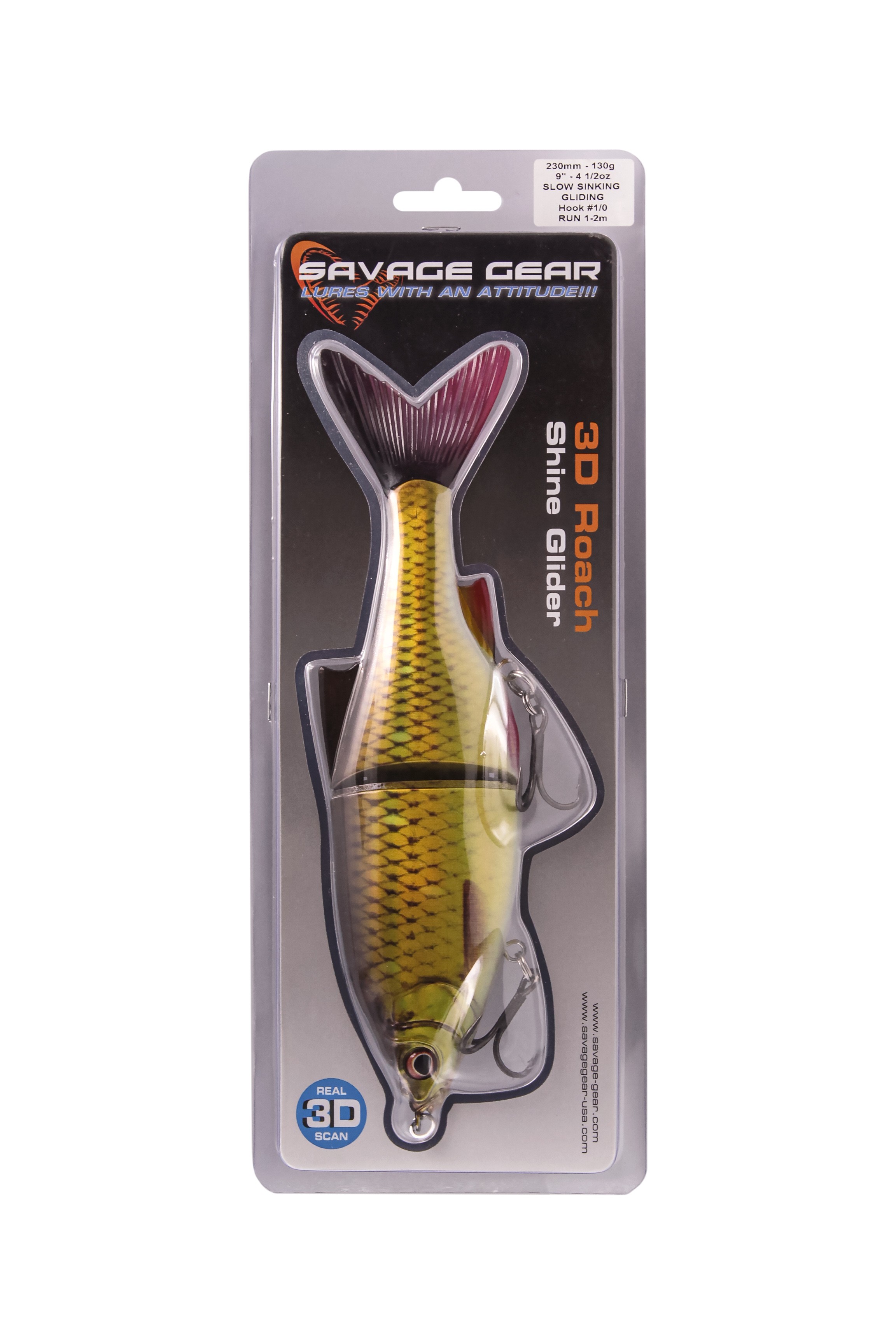 Приманка Savage Gear 3D Roach Shine Glider 23см 130гр SS 02-Rudd - фото 1