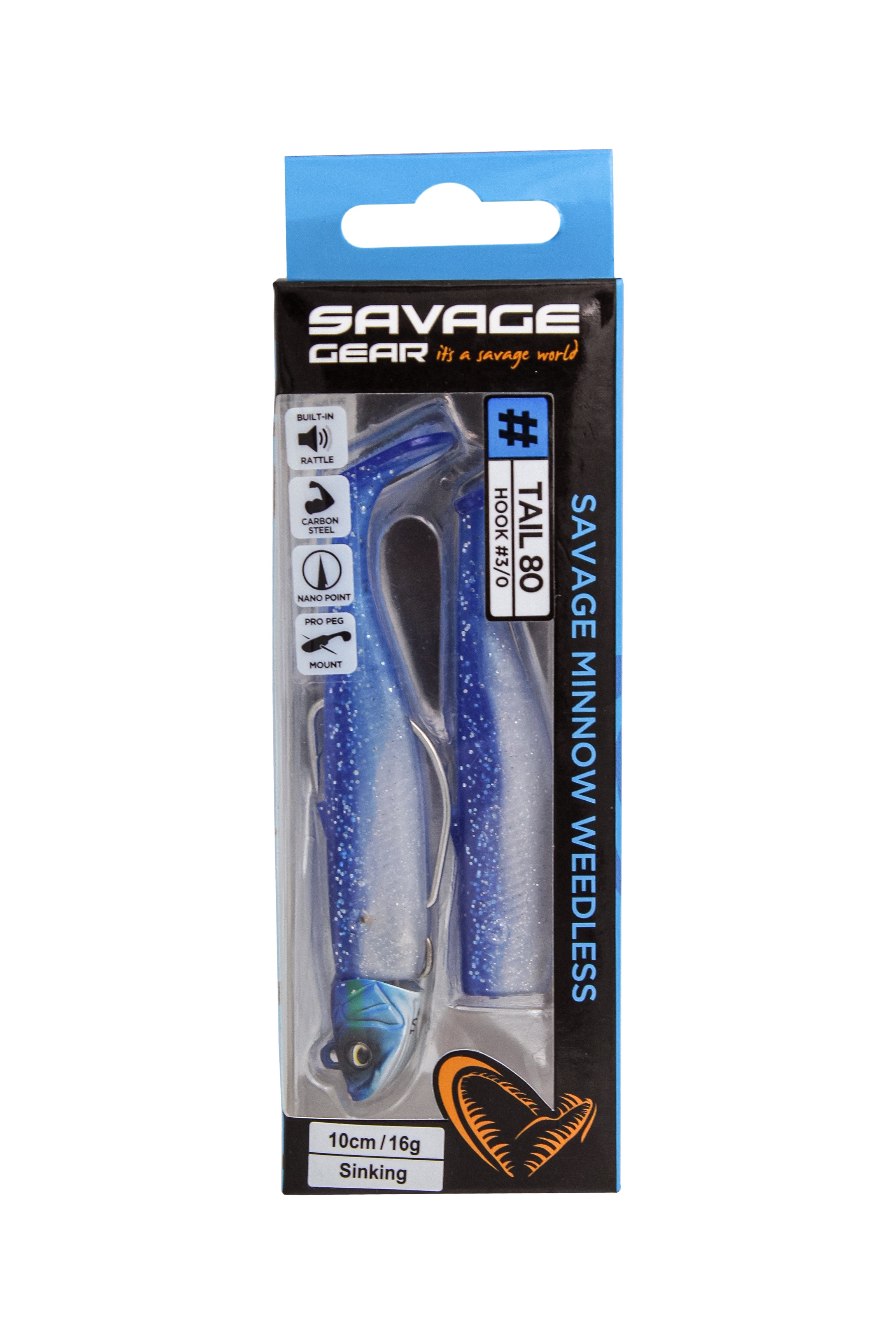 Приманка Savage Gear Minnow WL 10см 16гр blue pearl silver 2+1 - фото 1