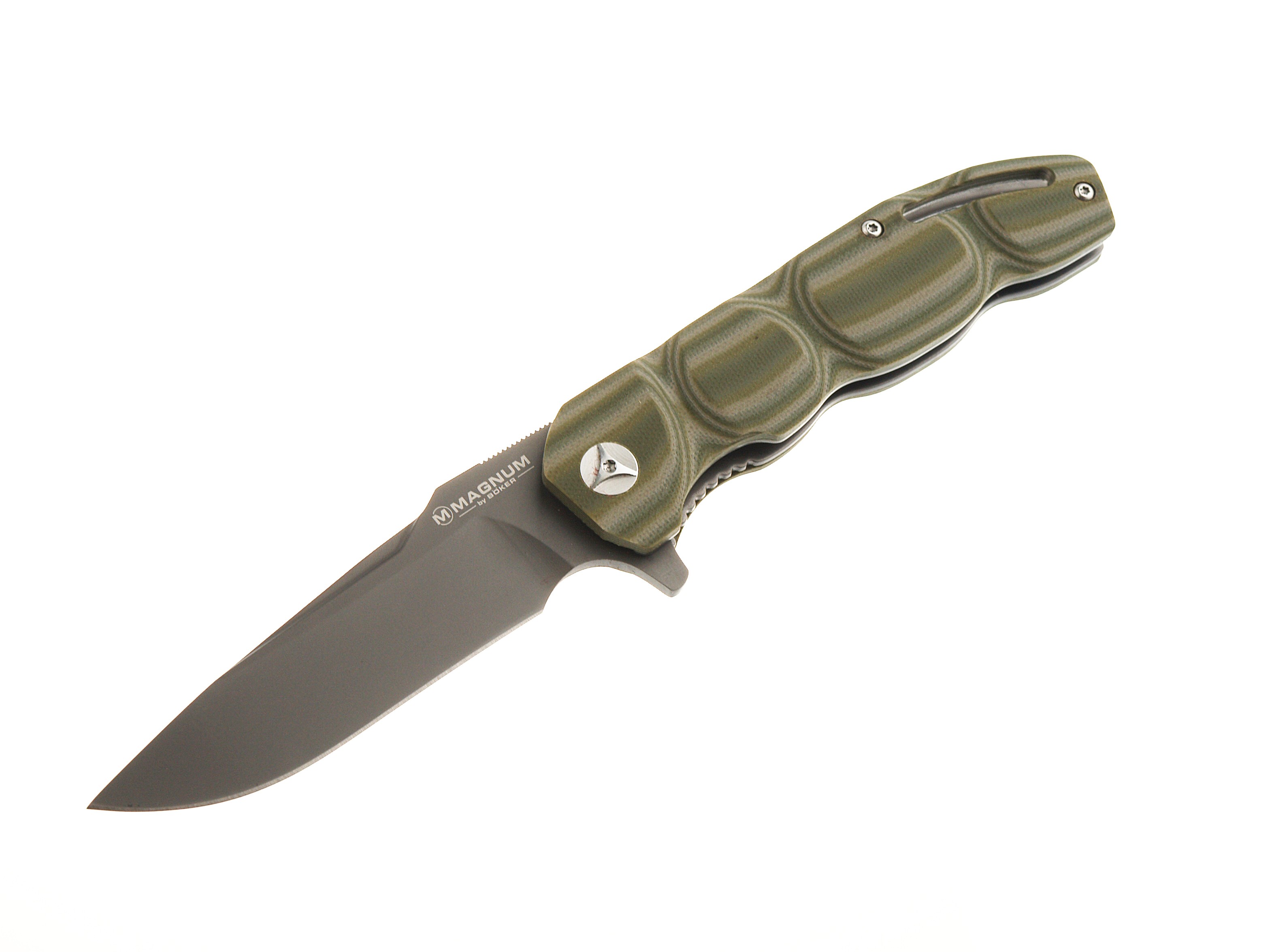 Нож Boker Magnum Leader складной сталь 440B рукоять зеленая G10 - фото 1