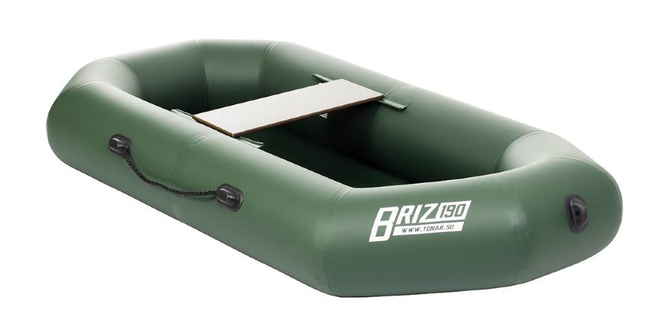 Лодка Тонар Бриз 190 гребки жесткое сиденье зеленый