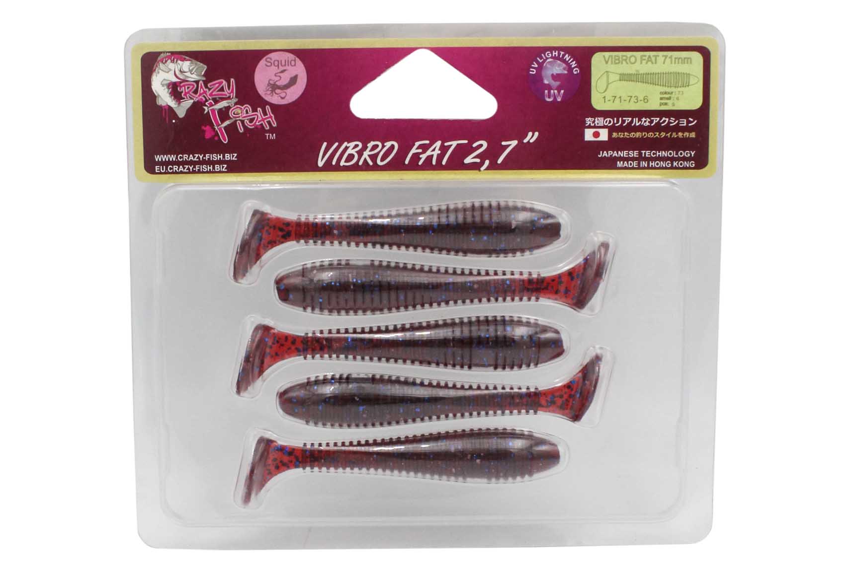 Приманка Crazy Fish Vibro fat 2,7'' 1-71-73-6 - фото 1