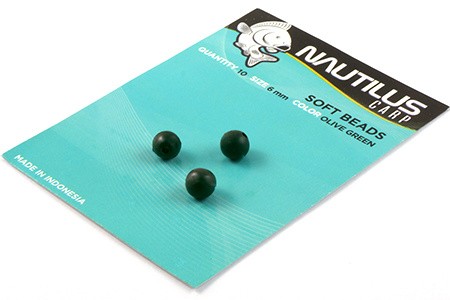 Бусина Nautilus Soft Beads 6 мм olive green - фото 1